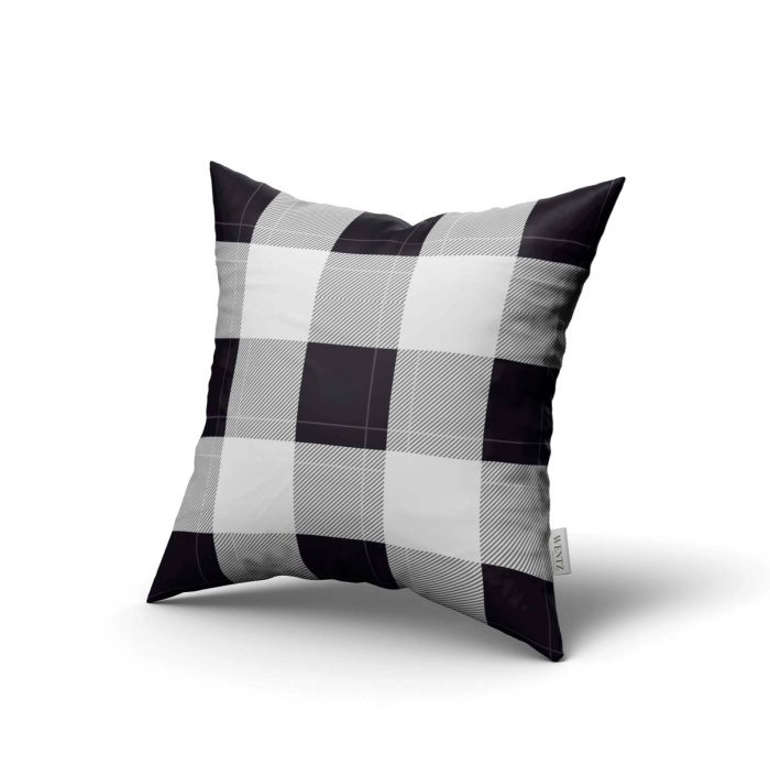 Pillow Case Plaid Black and White - 45 x 45 / WA08