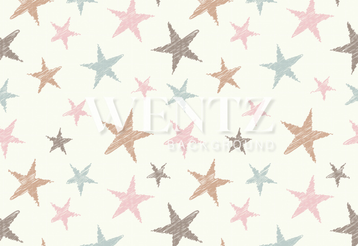 Fabric Photography Background Stars Pastel Color / Backdrop 1418