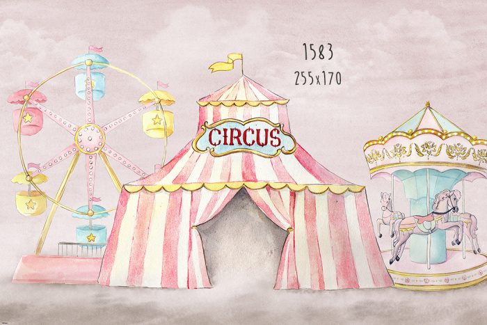 Fabric Photography Background Circus / Backdrop 1583