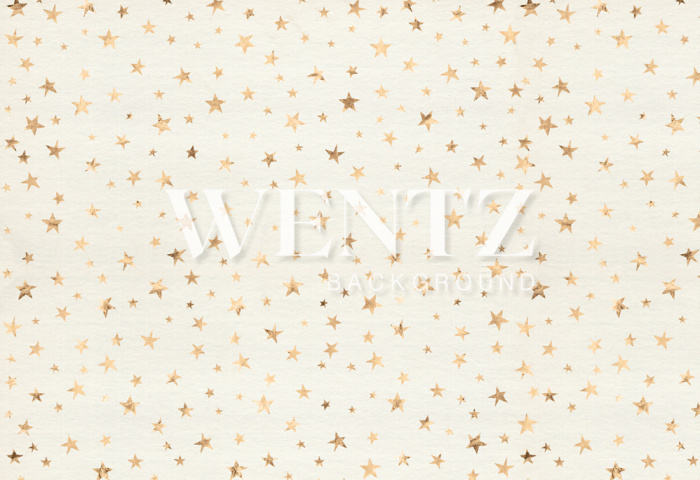 Fabric Photography Background Golden Stars With Beige / Backdrop 1632