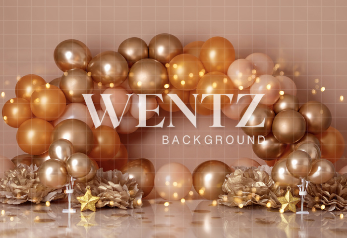 Fabric Photography Background Scenarios Golden Brown Balloon / Backdrop 1735