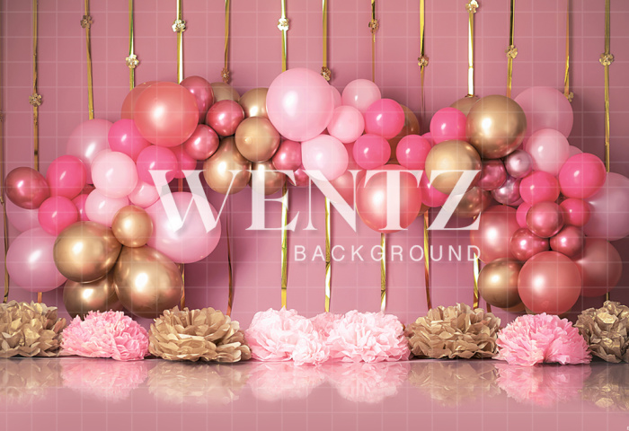 Fabric Photography Background Scenarios Rose Gold Balloon / Backdrop 1782