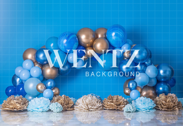 Fabric Photography Background Scenarios Blue Balloon / Backdrop 1783