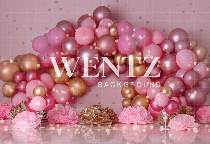 Fabric Photography Background Scenarios Rose Gold Balloon / Backdrop 1784