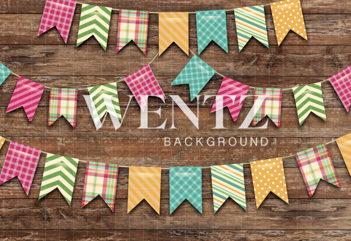 Fabric Photography Background Country Party Flags / Backdrop 1816