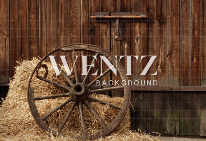 Fabric Photography Background Old Wheel / Backdrop 1818