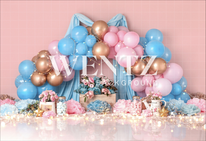 Fabric Photography Background Scenarios Pink and Blue Balloon Newborn / Backdrop 2043