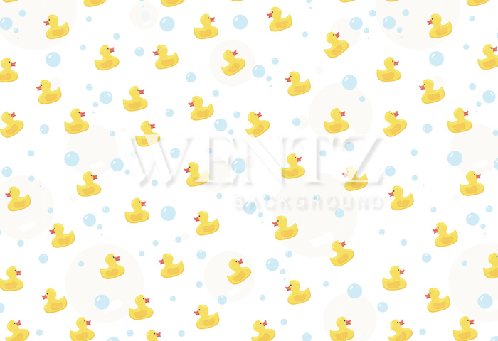 Fabric Photography Background Bath Rubber Ducklings and Bubbles Newborn / Backdrop 2074