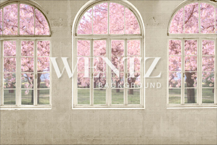 Fabric Photography Background Flowered Window / Backdrop 2420