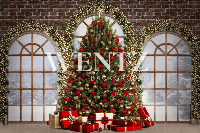 Fabric Photography Background Christmas Living Room / 2481