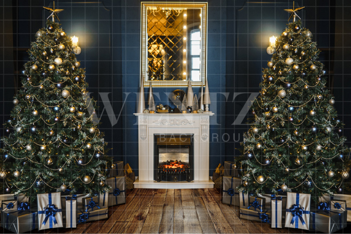 Fabric Photography Background Christmas Living Room / 2503