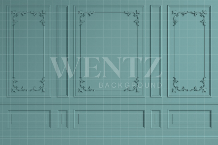 Fabric Photography Background Green Boiserie / Backdrop 2504