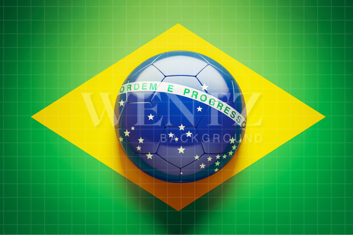 Fabric Photography Background Soccer World Cup Brazil Flag / Backdrop 2538