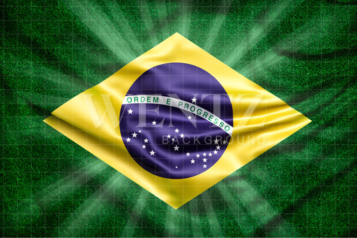 Fabric Photography Background Soccer World Cup Brazil Flag / Backdrop 2543