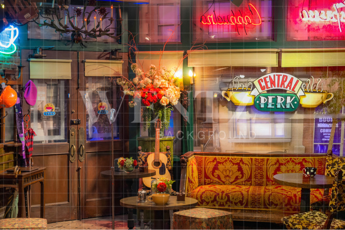 Fabric Photography Background Central Perk Coffee Shop / Backdrop 2573