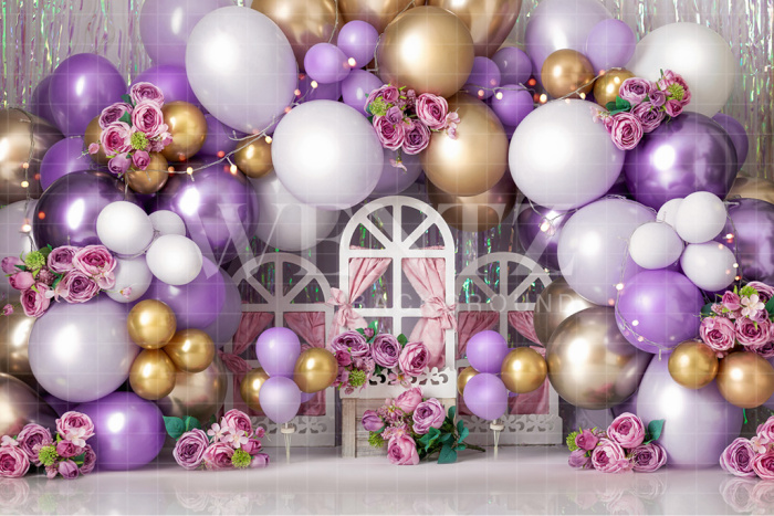 Fabric Photography Background Cake Smash Lilac and White / Backdrop 2702