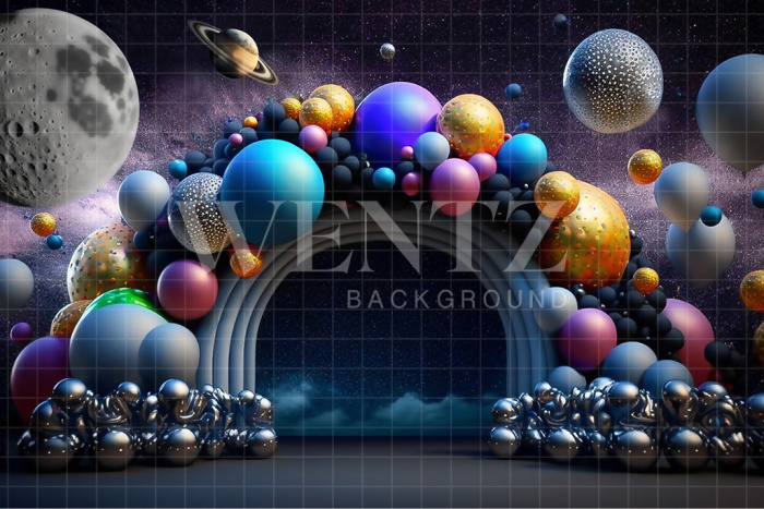 Fabric Photography Background Cake Smash Planets / Backdrop 2704