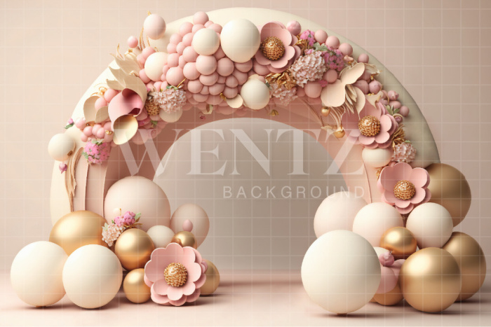 Fabric Photography Background Cake Smash Pink and Gold / Backdrop 2901