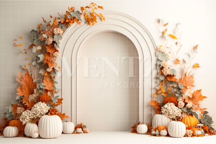 Fabric Photography Background White Arch with Flowers / Backdrop 2930