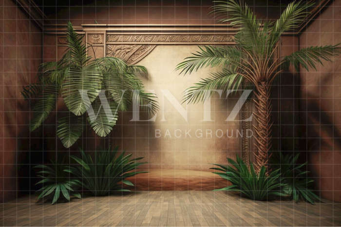 Fabric Photography Background Nature Brown Scenery with Plants / Backdrop 2959