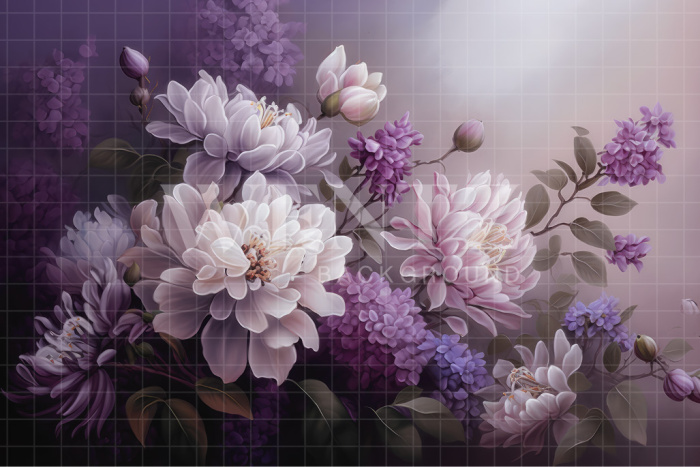 Fabric Photography Background Lilac Floral Fine Art / Backdrop 3027