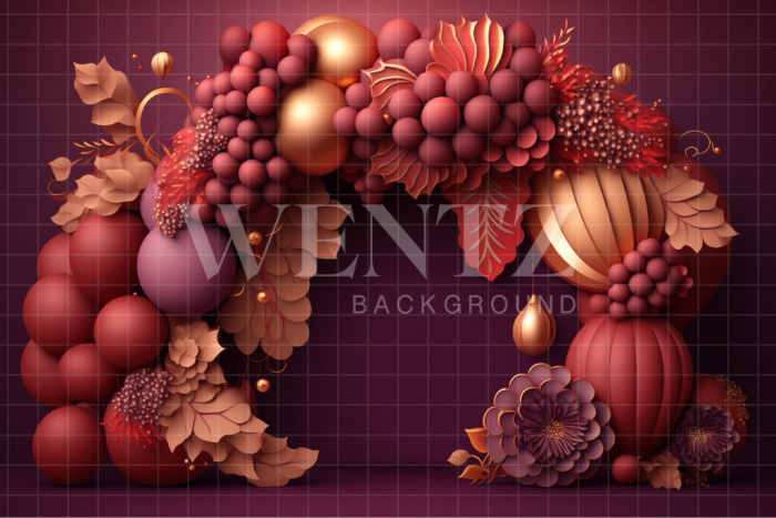 Fabric Photography Background Cake Smash Red and Gold / Backdrop 3041