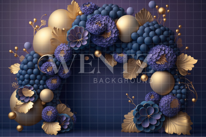 Fabric Photography Background Cake Smash Purple and Gold / Backdrop 3044