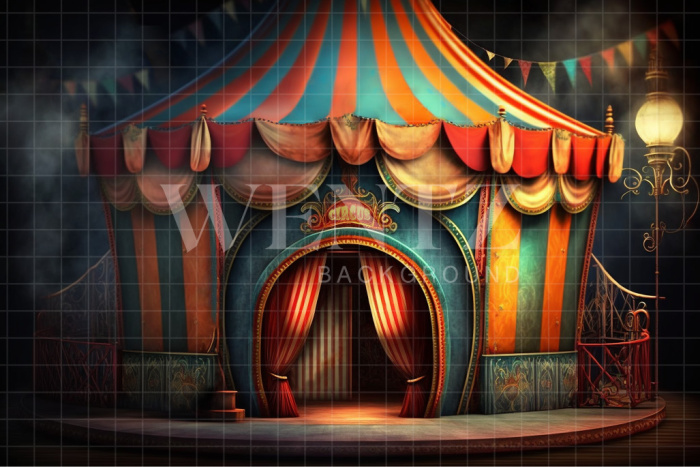 Fabric Photography Background Circus Tent with Lights / Backdrop 3049