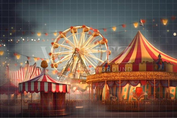 Fabric Photography Background Amusement Park / Backdrop 3050