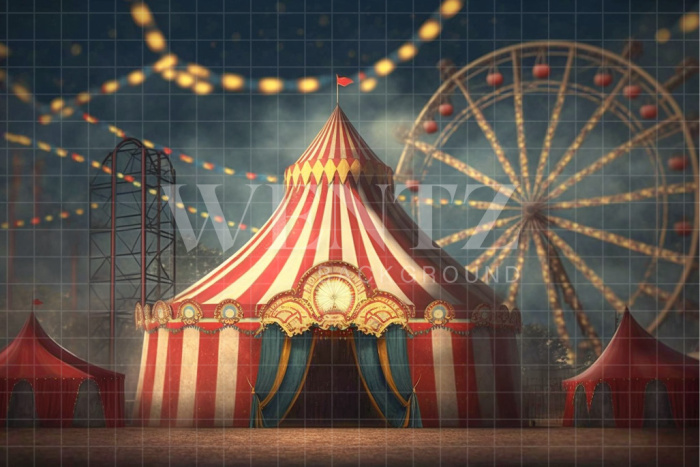 Fabric Photography Background Circus in the Amusement Park / Backdrop 3055