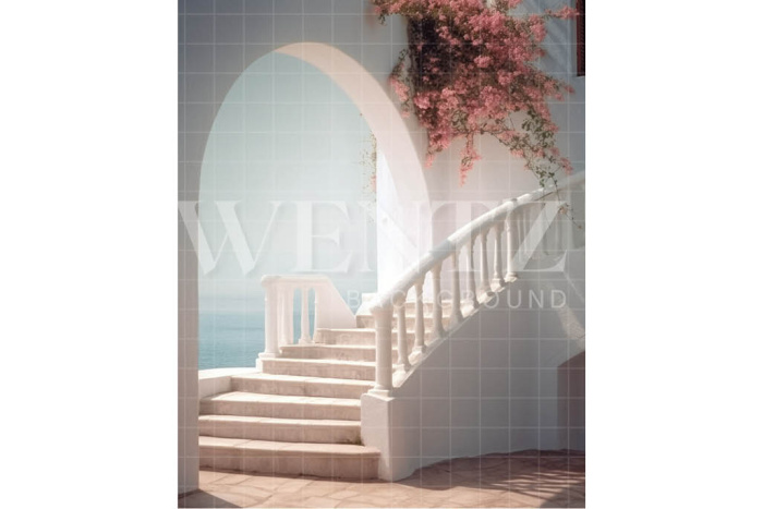 Fabric Photography Background Nature Scenery with White Staircase / Backdrop 3061