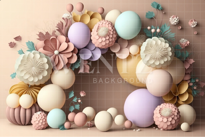 Fabric Photography Background Cake Smash Floral Candy Color / Backdrop 3098