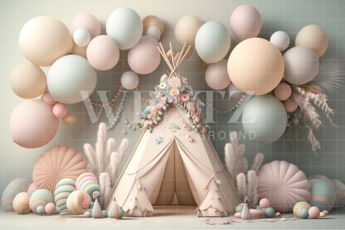 Fabric Photography Background Cake Smash Boho Tent / Backdrop 3102