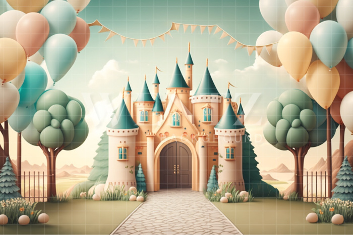 Fabric Photography Background Cake Smash Little Castle / Backdrop 3105