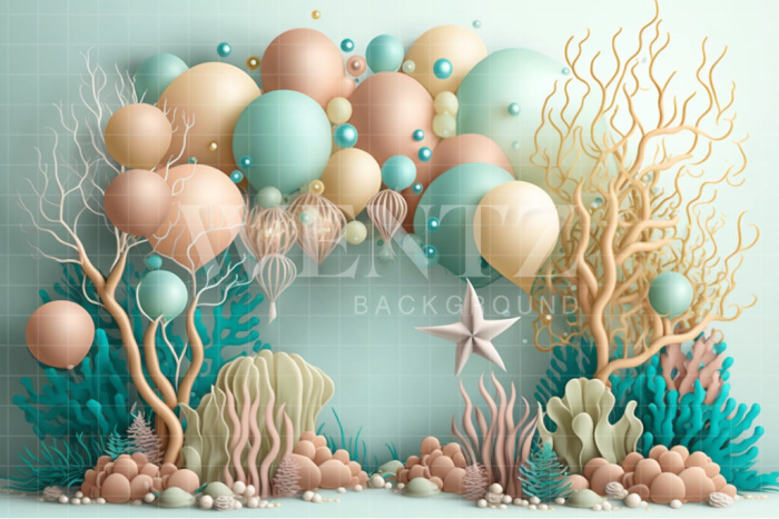 Fabric Photography Background Cake Smash Sea Bottom / Backdrop 3108