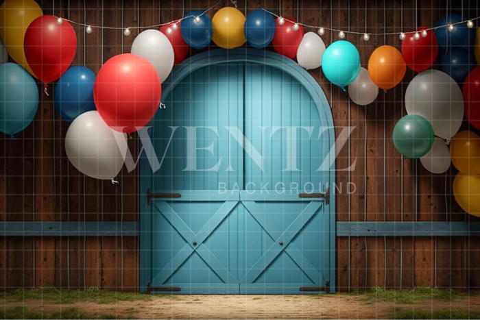 Fabric Photography Background Cake Smash Candy Blue Door / Backdrop 3120