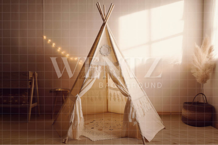 Fabric Photography Background Set with Boho Tent / Backdrop 3187