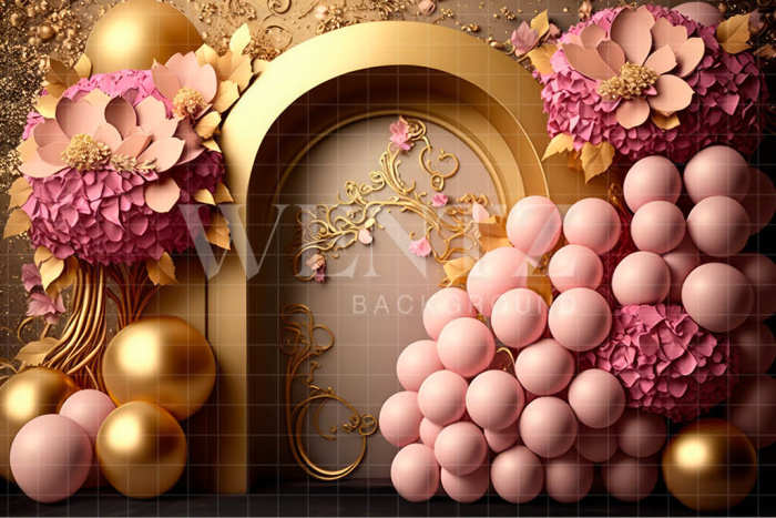 Fabric Photography Background Cake Smash Glitter Pink and Gold / Backdrop 3195