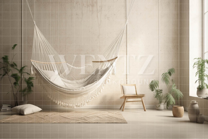 Fabric Photography Background Room with Hammock / Backdrop 3434