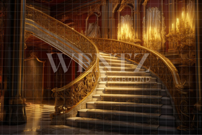 Fabric Photography Background Gold Staircase / Backdrop 3542