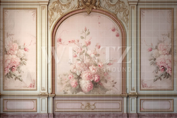 Fabric Photography Background Floral Boiserie / Backdrop 3598