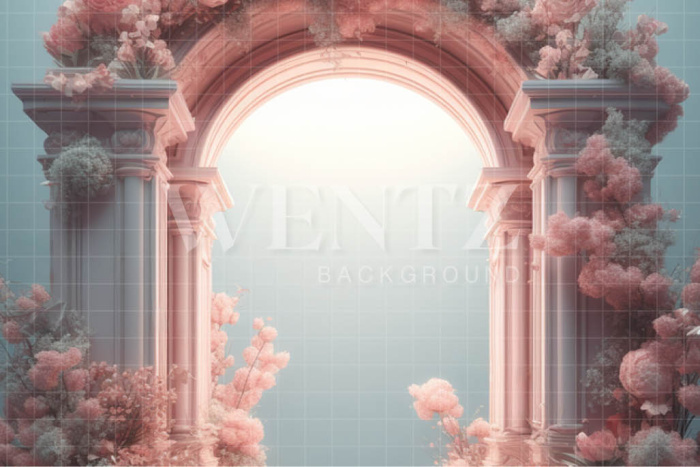 Fabric Photography Background Vertical Floral Arch / Backdrop 3628