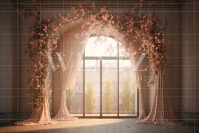 Fabric Photography Background Floral Window / Backdrop 3670