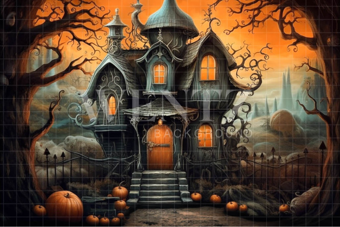 Fabric Photography Background Haunted House / Backdrop 3758