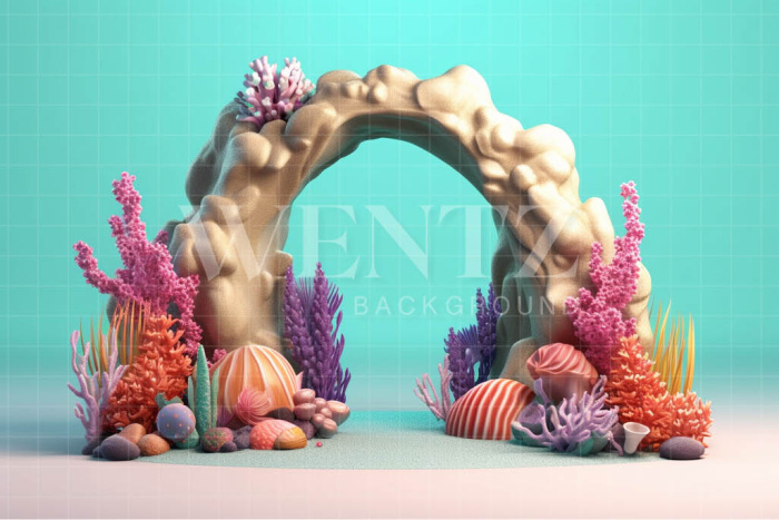 Fabric Photography Background Bottom of The Sea Arch / Backdrop 3767