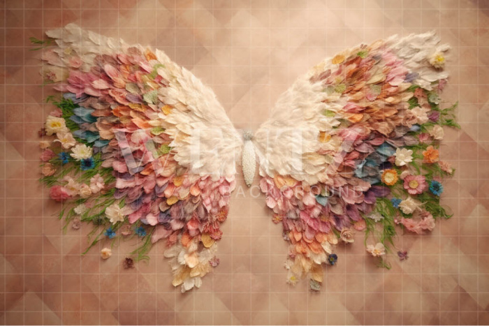 Fabric Photography Background Embroidered Wings / Backdrop 3799