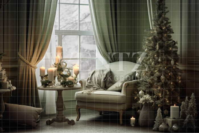 Fabric Photography Background Vintage Christmas Set / Backdrop 3827