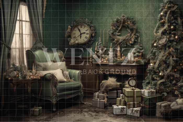 Fabric Photography Background Vintage Christmas Set / Backdrop 3828