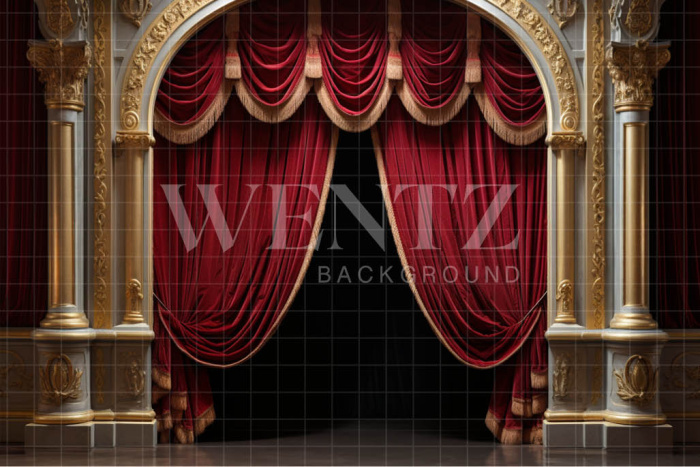 Fabric Photography Background Scenery with Red Curtains / Backdrop 4142