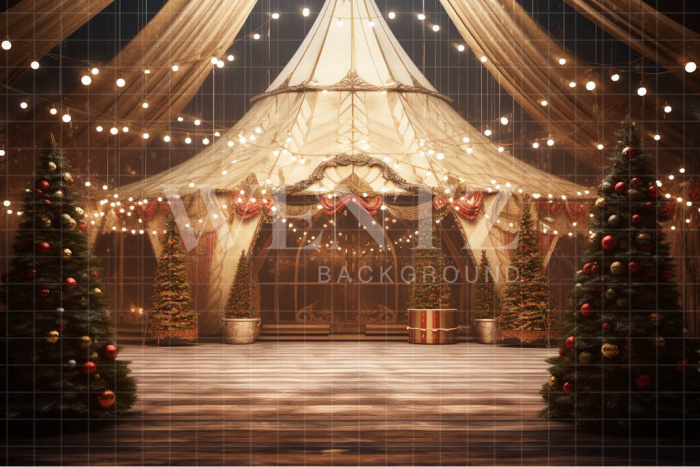 Fabric Photography Background Christmas Circus / Backdrop 4166